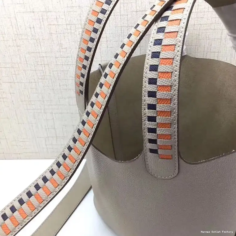 Affordable Hardware Lock Epsom Picotin Palladium Hermes Bag Grey Leather In Tressage 0418